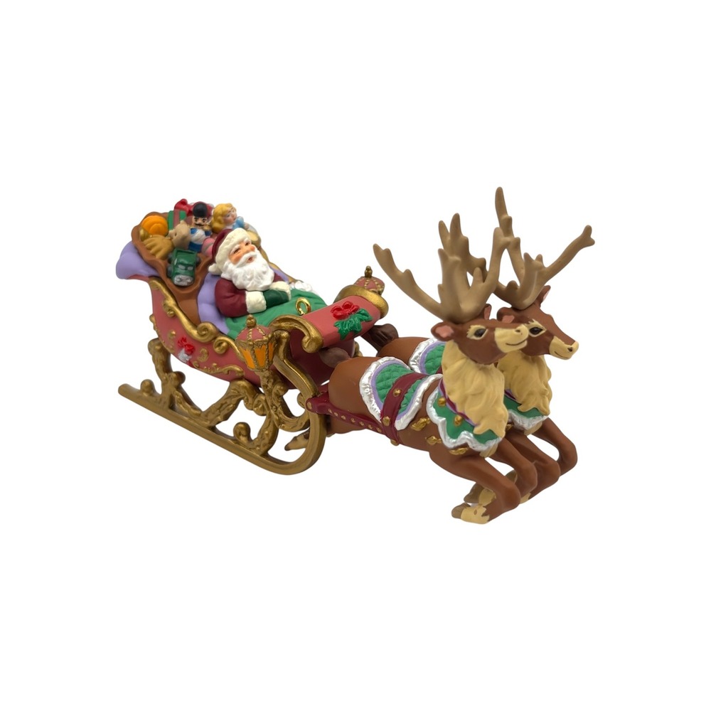 Hallmark 1997 Santa's Magical Sleigh Keepsake Ornament Santa Christmas Reindeer
